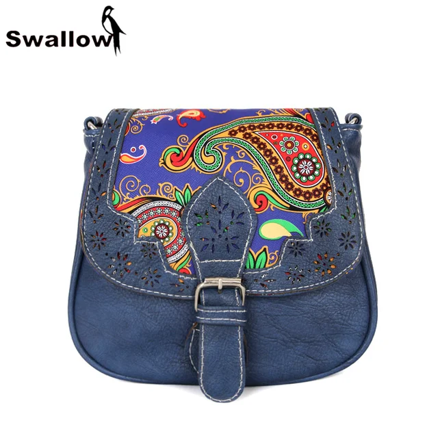 National Embroidery Saddle Small Crossbody Bags For Women Vintage Bags Ladies Leather Leopard Shoulder Bags Famous Brand Hasp
