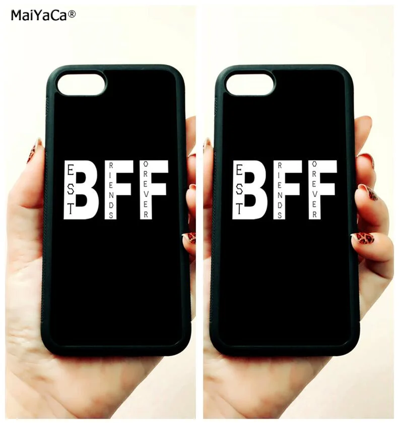 

BFF best friends forever soft edge mobile phone cases for apple iPhone x 5s SE 6 6s plus 7 7plus 8 8plus XR XS MAX case