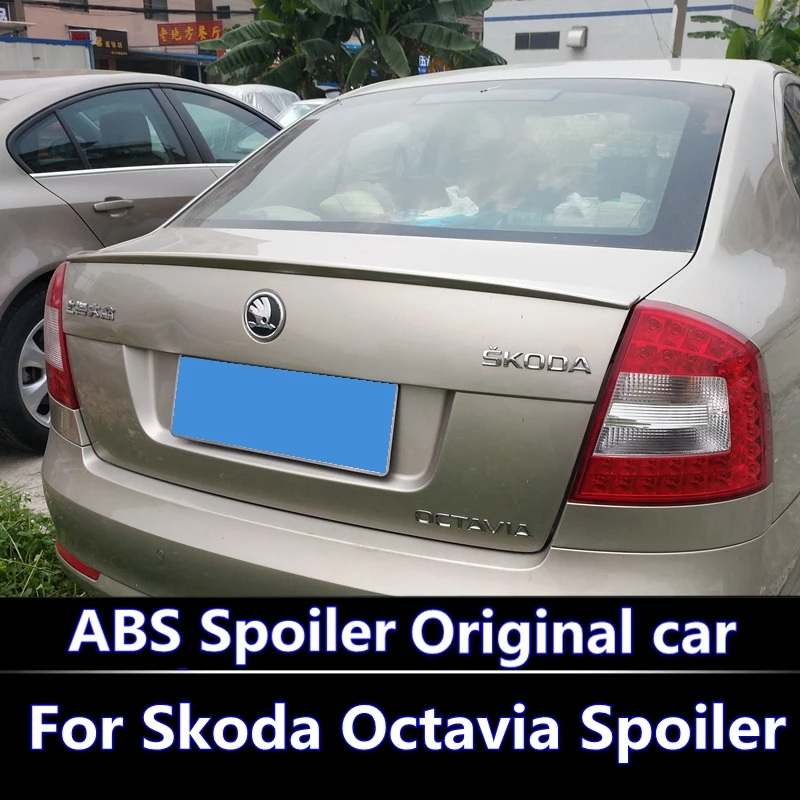 Для Octavia спойлер высокого качества ABS Материал заднее крыло автомобиля праймер