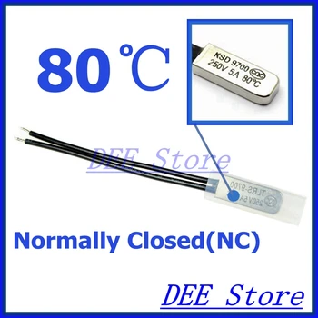 

10Pcs/lot 80C Degree Celsius NC Normal Close Thermal Protector Sensor Thermostat temperature control fuse switch 250V 5A KSD9700