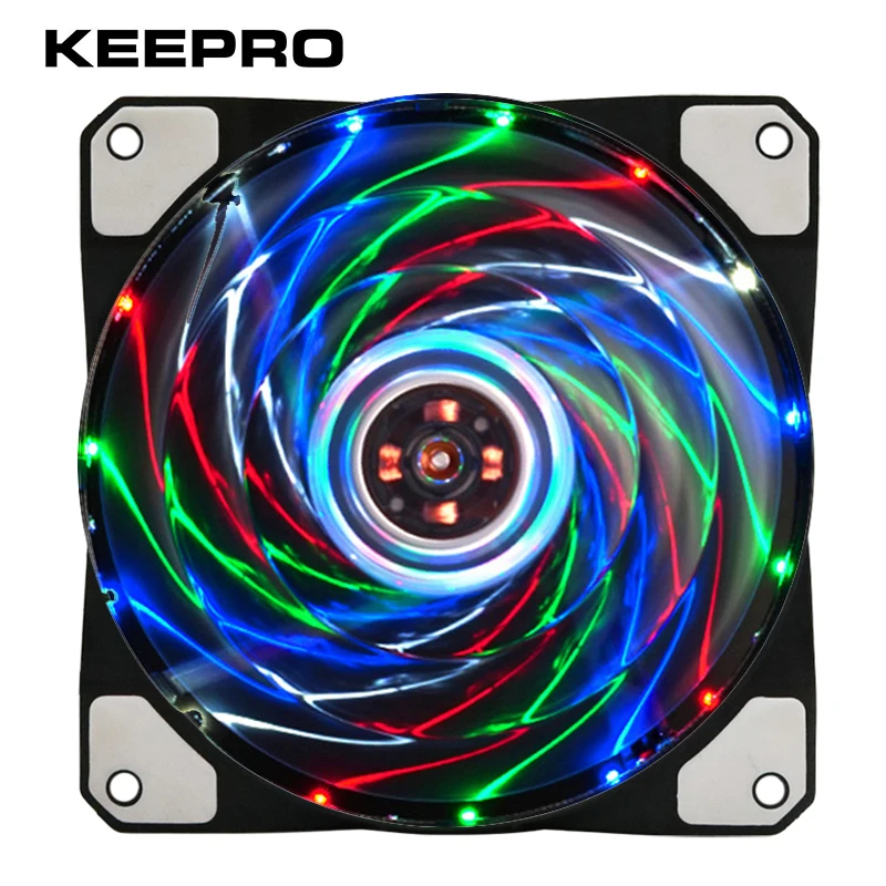 

KEEPRO Original 15 Lights Silent Fan 3Pin/4Pin Cooler Fan Radiator 12V LED Light Heatsink Computer Case Fan Air Cooling 120mm
