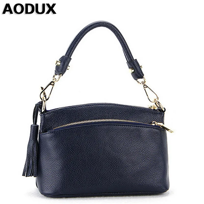 

AODUX First Layer Genuine Leather Small Women Handbags Ladies Real Top Leather Female Bags Ladies Messenger Bag Hobo Satchel