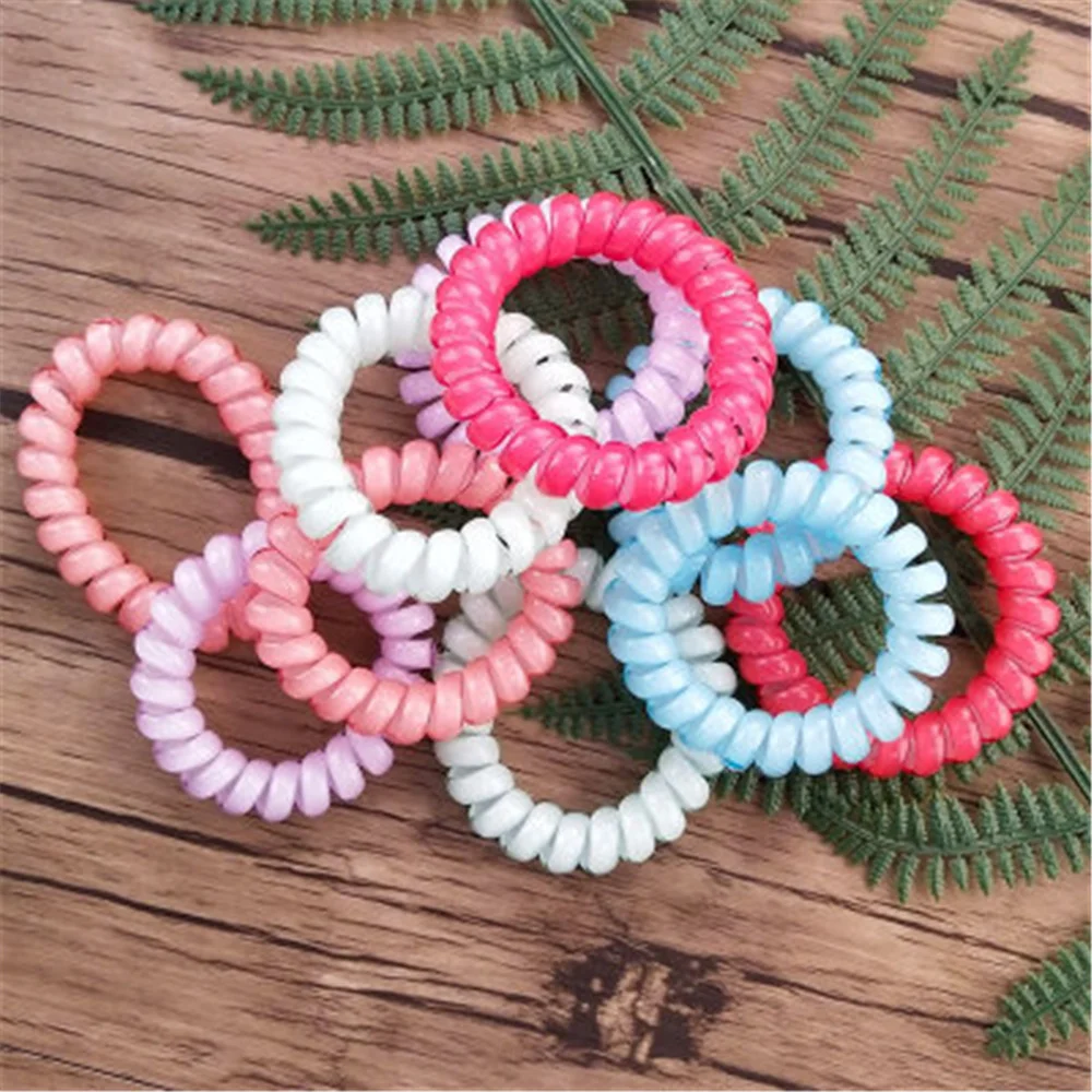 10Pcs/Pack Candy Color Phone Hair Bands Candy Color Large Telephone Ring Leather Case Hair Coil Hair Cord Girls Female Headdress 10Pcs/Pack Candy Color Phone Hair Bands Candy Color Large Telephone Ring Leather Case Hair Coil Hair Cord Girls Female Headdress