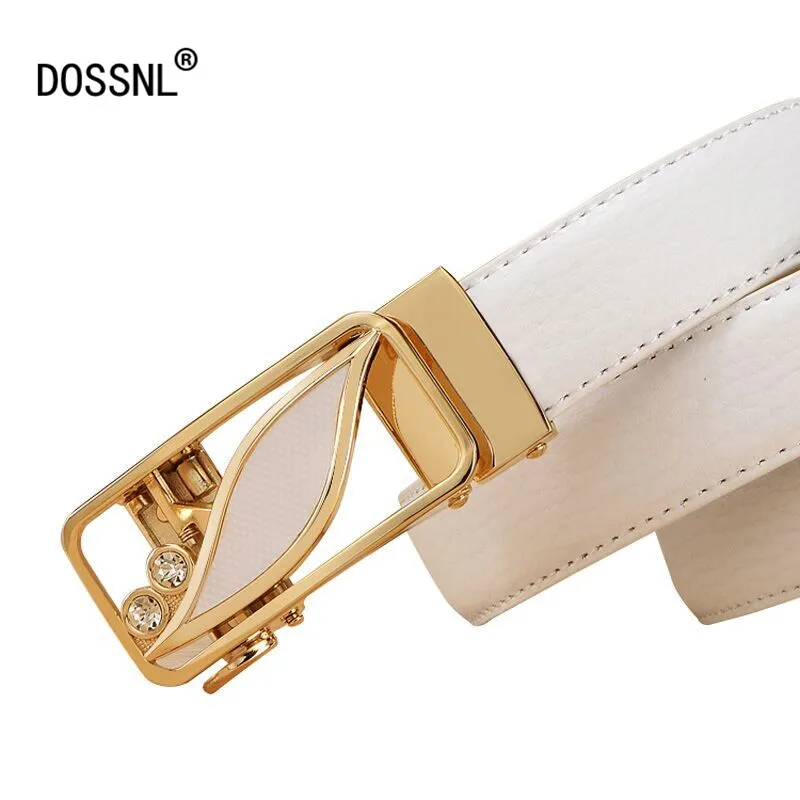 

DOSSNL New Fashion Girls Favourates Belts Unique Metal Automatic Buckle Faddish Butterfly Diamond Exquisite Lady Waistband B015