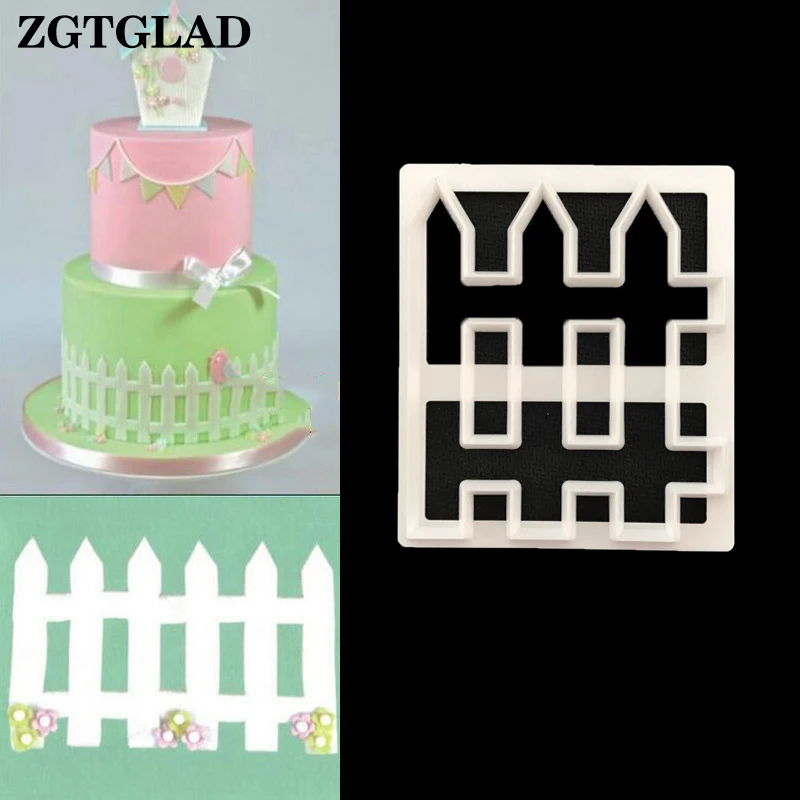 

ZGTGLAD 1Pc Plastic Fence Sugarcraft Fondant Cutter Cake Mold Kitchen Cake Decorating Tools Baking DIY Supplies New Arrival