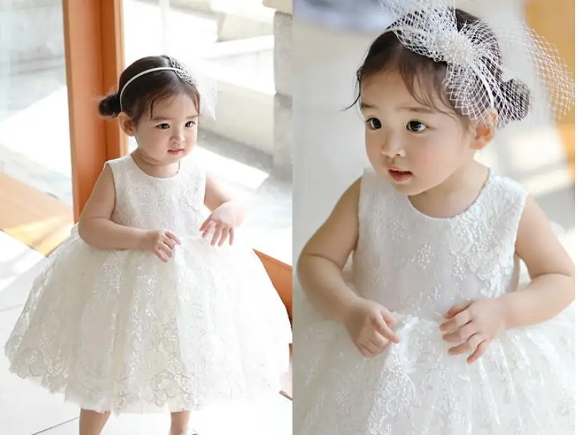 Vestido de Lantejoulas Vestidos para Meninas Casamento do Bebê Infantil Bebê Menina Rendas Tule Baptismo 1st Ano Festa Aniversário Batismo Vestido 4 Cheap Vestidos