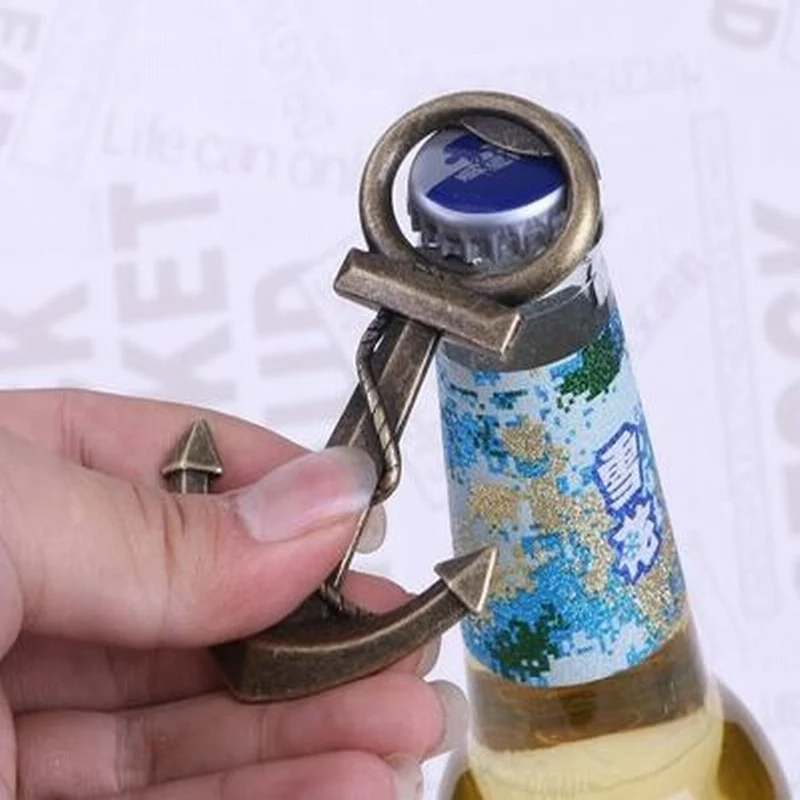 Уникальный Aeneous Anchor Shaped Beer Bottle открывалка для бутылок Морская Лодка Якорь Открывалка Для Бутылок Свадебный душ сувениры подарок 50 шт