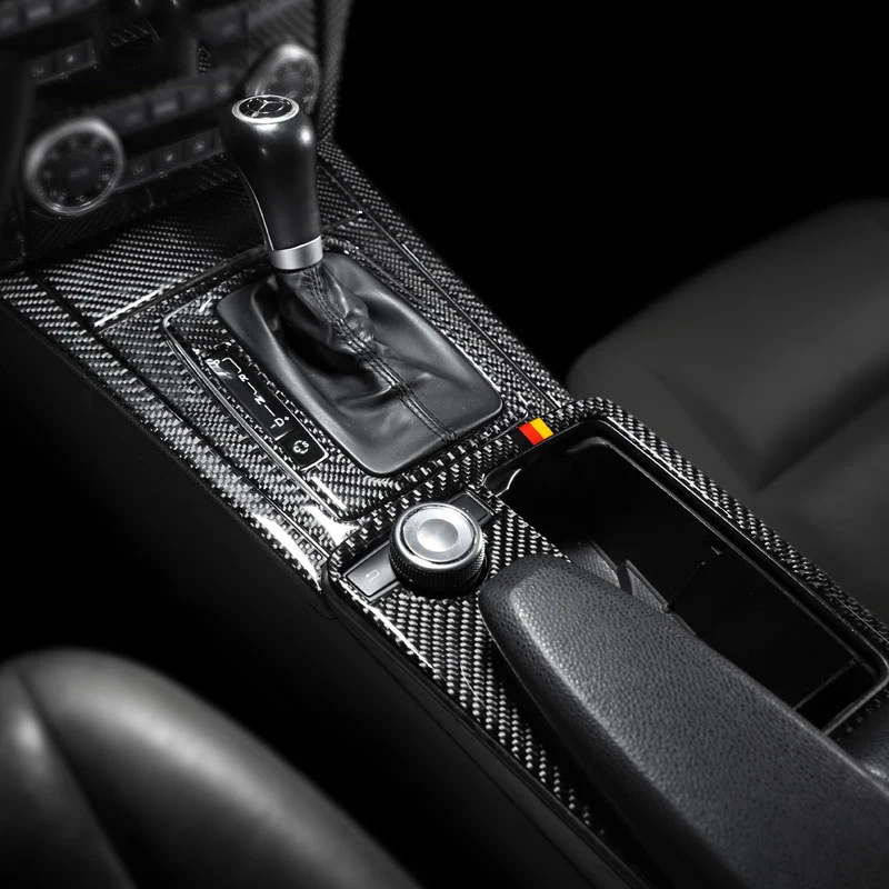 Car-interior-decoration-moulding-Carbon-Fiber-Central-Control-Panel-decal-Stickers-For-mercedes-w204-C-class