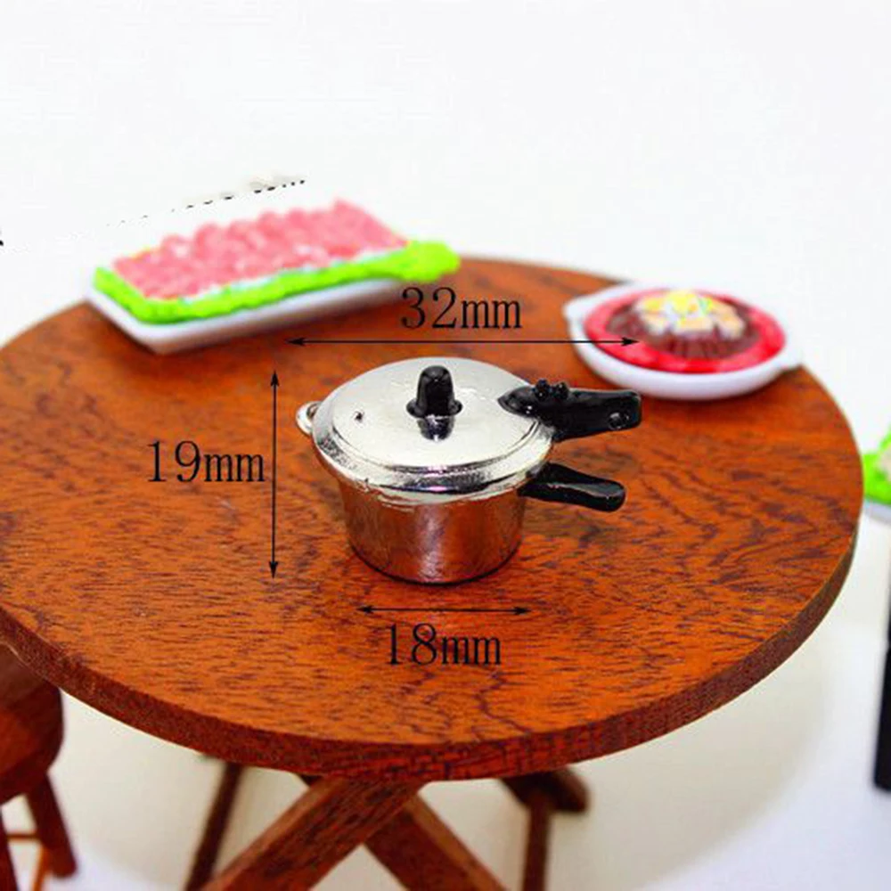 1/12 Dollhouse Miniature Accessories Mini Metal Pressure Cooker Simulation Furniture Kitchen Model Toy for Doll House Decoration 1/12 Dollhouse Miniature Accessories Mini Metal Pressure Cooker Simulation Furniture Kitchen Model Toy for Doll House Decoration