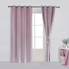 

(pink)Solid Matt Heavy Velvet Curtain Drape Panel Blackout Super Soft Nickel Grommet Burgundy Theater|
