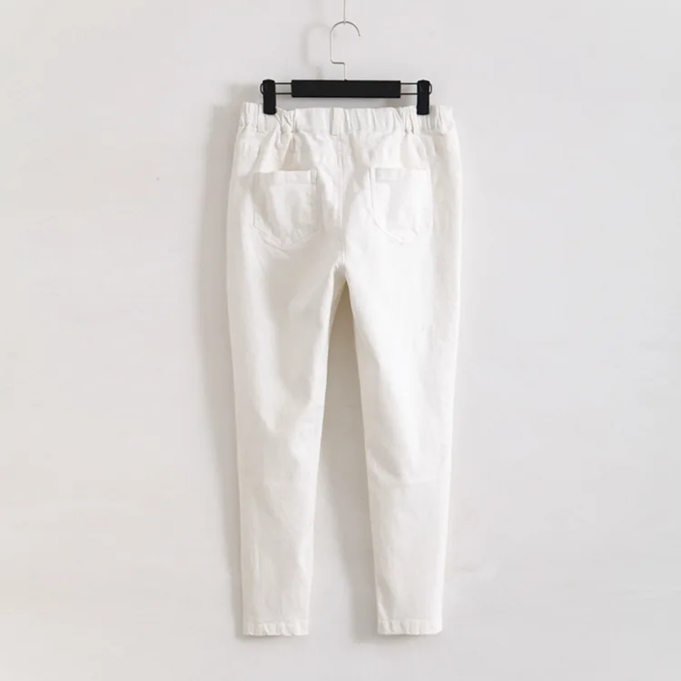 T4 весенние повседневные джинсы 5XL размера плюс женская одежда модные свободные простые потертые штаны-карандаш стрейч из денима 6866