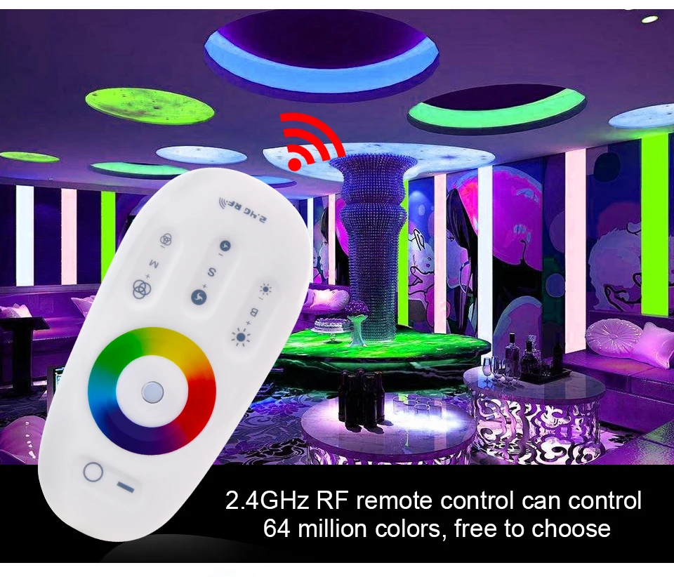 DC 12V-24V 2.4G RF Remote LED Controller RGB Controller Wireless Touch Screen RGBW Controller for Mi light RGB Tape RGBW Strip (8)