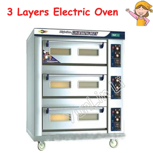 Best Price 3 Layers 6 Trays Pizza Oven 380V Stainless Steel Bread Toaster Electric Baking Machine DFL-36
