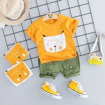 

Newborn Baby Boy Clothes Summer Cartoon Dog pocket Tops Short Pants Casual Outfits fashion baby boy sets 6M-24M bebek giyim