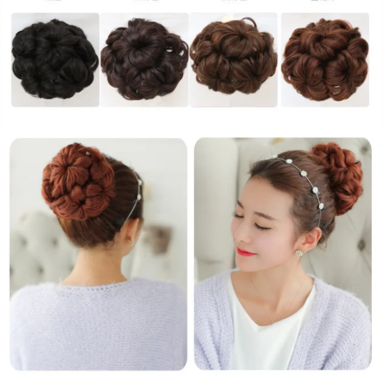 1PCS Synthetic Curly Hair Bun Chignon Bun Hairpiece Wave Drawstring
