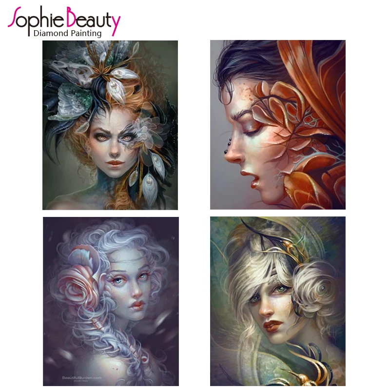 Sophie beauty, сделай сам, алмазная живопись, вышивка крестиком, розовый цветок, для девочек, стиль, фантазия, для леди, ручная работа, мозаика, художественные наборы