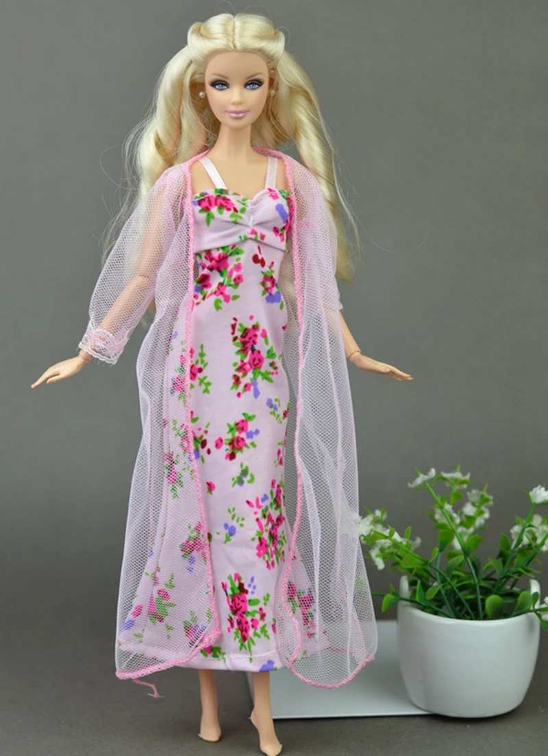 2 шт./компл. сексуальные пижамы кружевные костюмы нижнее белье, одежда для сна Одежда для куклы Барби Длинные платья аксессуары для куклы