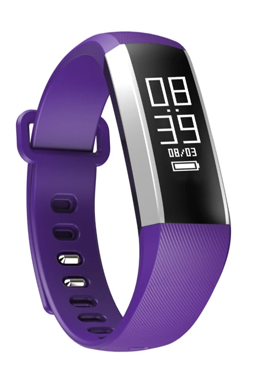 Лучший рождественский подарок пульсометр здоровье Smartband наручные часы Смарт-браслет поддержка кровяного давления анализатор усталости кислорода в крови - Цвет: Фиолетовый