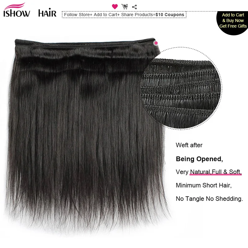 Ishow Brazilian Straight Hair Weave Bundles 100% Human Hair Bundles 1pc Natural Non Remy Hair Extensions 3 or 4 Bundles Can Buy Ishow Brazilian Straight Hair Weave Bundles 100% Human Hair Bundles 1pc Natural Non Remy Hair Extensions 3 or 4 Bundles Can Buy