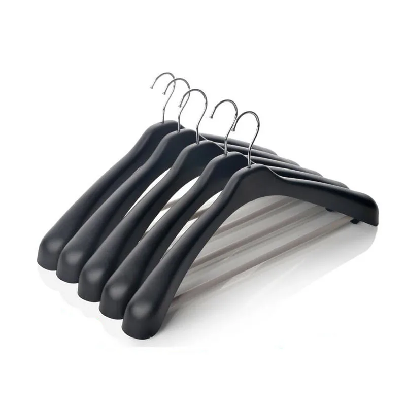 Extra Big Black Plastic Clothes / Coats Hanger for Man, 47cm (5 Pieces