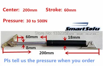 

Free shipping 30 to 500N force 200mm central distance, 60 mm stroke, pneumatic Auto Gas Spring, Lift Prop Gas Spring Damper