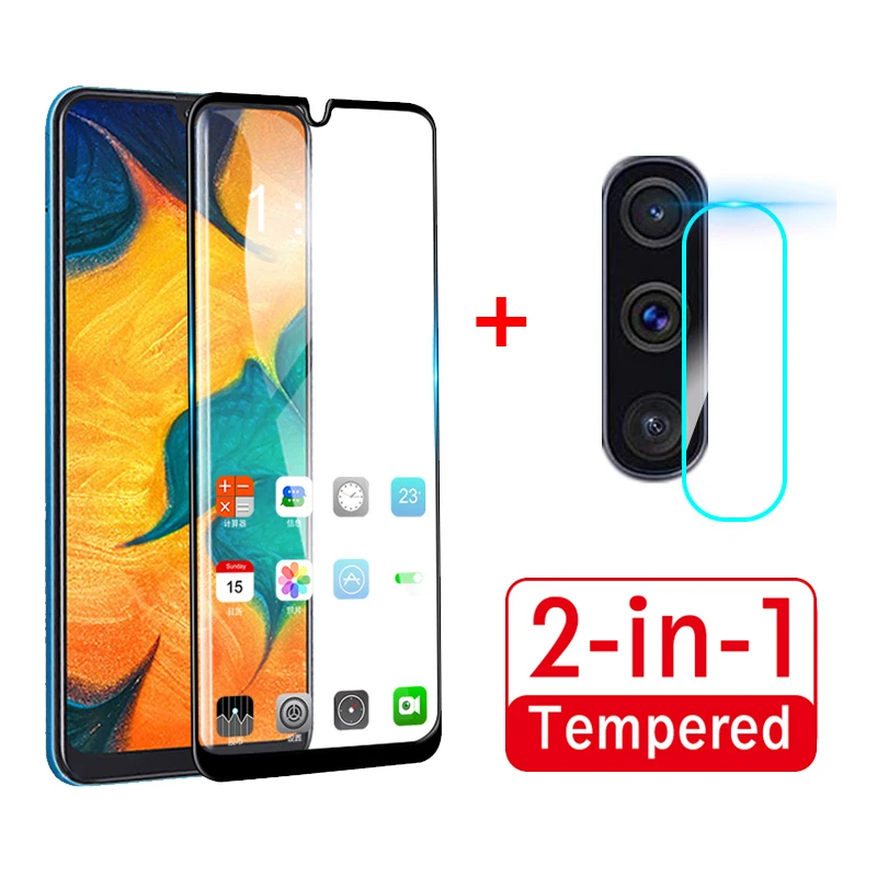 2 в 1 Защитное стекло для экрана samsung galaxy a20 a30 a40 a50 a10 a70|Защитные стёкла и плёнки| |