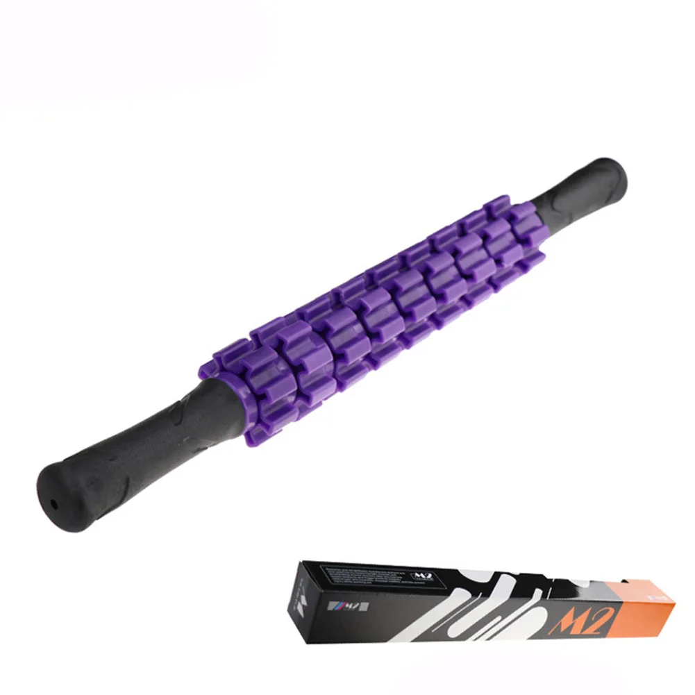 Body Massage Sticks Muscle Roller Tool Trigger Portable for Fitness Yoga Leg Arm C55K Sale - Цвет: Purple-Gear Ttpe