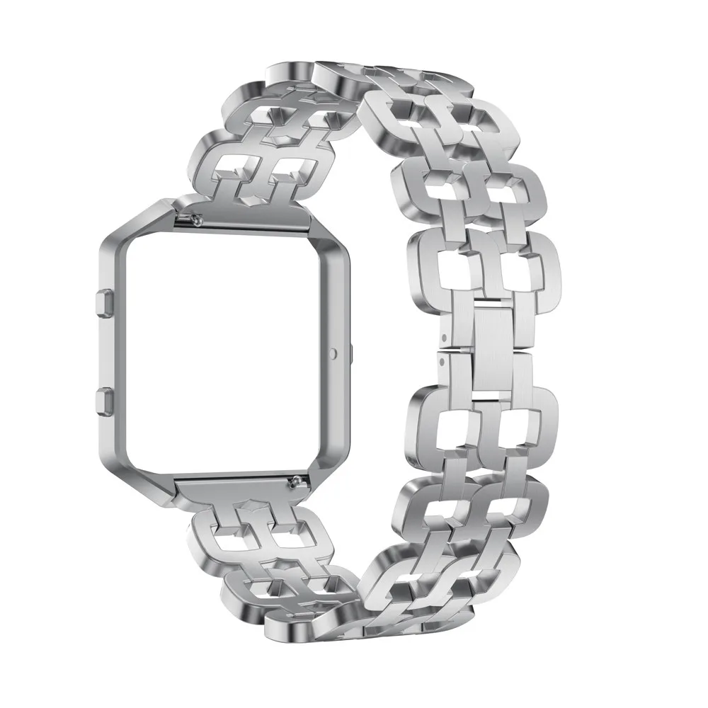 2 In1 COMLYO класса люкс Нержавеющая сталь ремешок для Fitbit Blaze Браслет Смарт ремешок для наручных часов с чехол для Fitbit Blaze