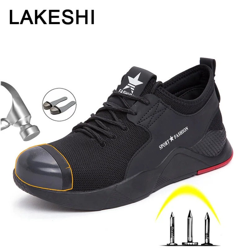 

Men Work Safety Shoes For Men Boots Steel Toe Cap Anti-smashing Combat Boots Men Work Safety Boots Breathable Casual Sneakers