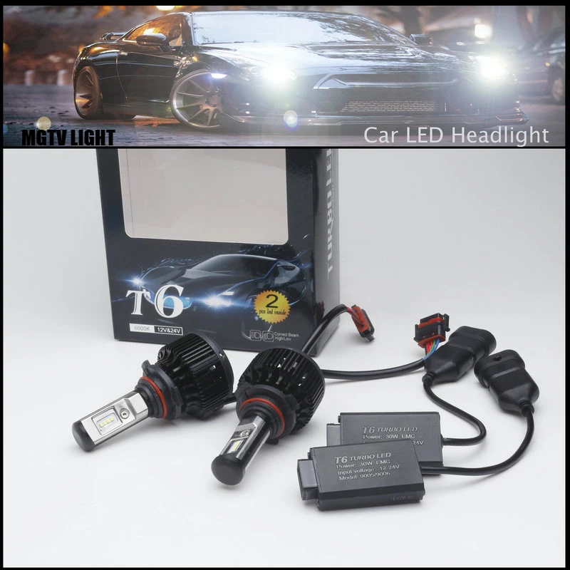Mgtv 9005/hb3 Автомобильные светодиодные фары H1h7h11 9006 H4 H13 9004 7 Высокий/Низкий 8000lm 60w 6000k