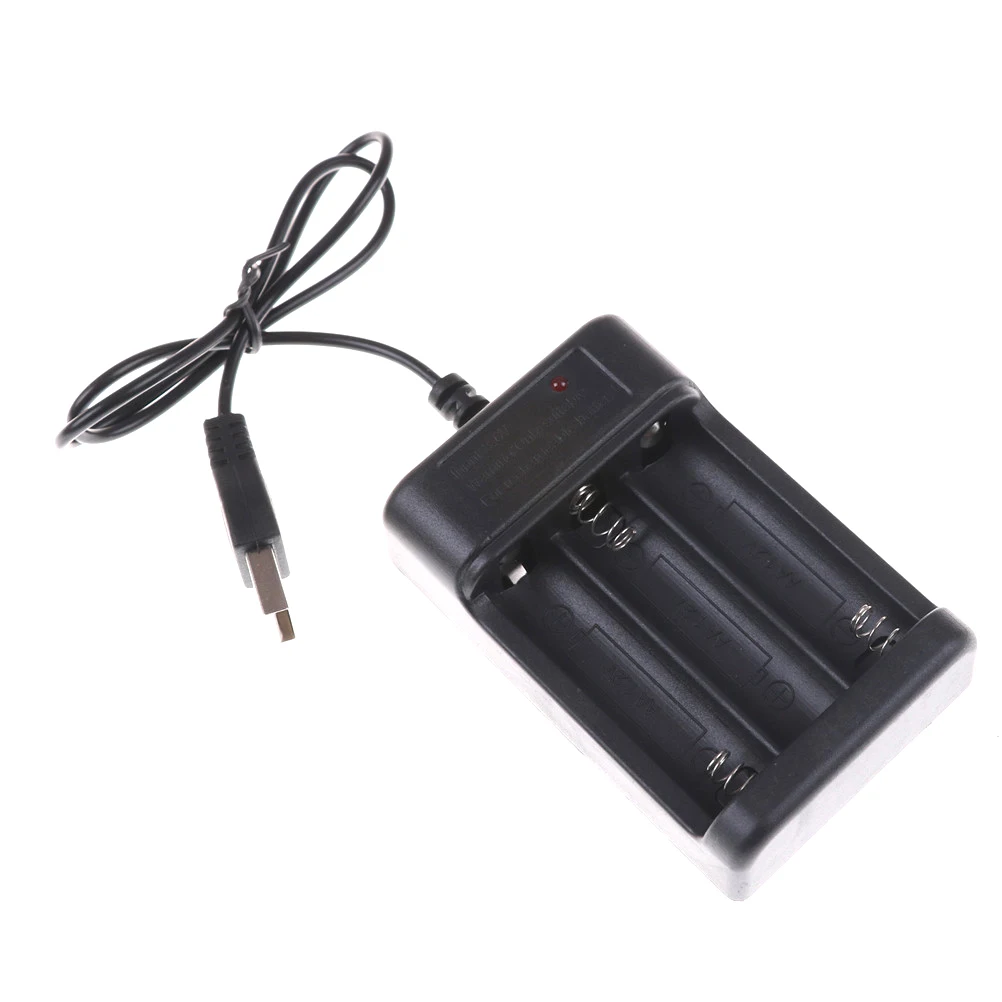 1pc USB plug AA 3Ports Battery Charger Charger With USB Plug black