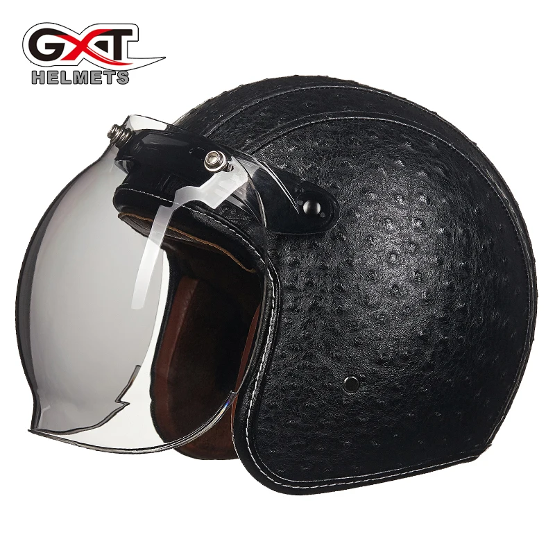 GXT шлем capacete 3/4 с открытым лицом Ретро мото rcycle Шлем de moto cicleta винтажные реактивный пилот мото шлемы