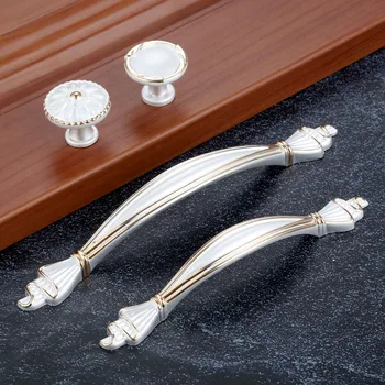 DRELD European Zinc Alloy Furniture Handles Cabinet Knobs and Handles Wardrobe Door Dresser Drawer Kitchen Cupboard Pulls Handle