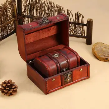 

2Pcs/Set Classical Wooden Jewelry Storage Box Chest Case Organizer 00