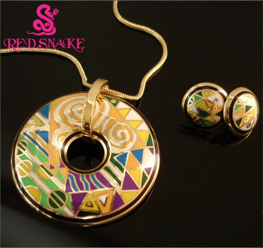 Gold color Enamel Jewelry Sets 