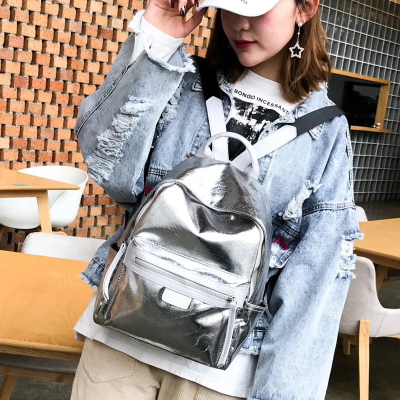 Fashion Glitter Women Backpack big capacity  PU Leather Teenage Girls School Bag Large Female backpacks for travelling red black (17)
