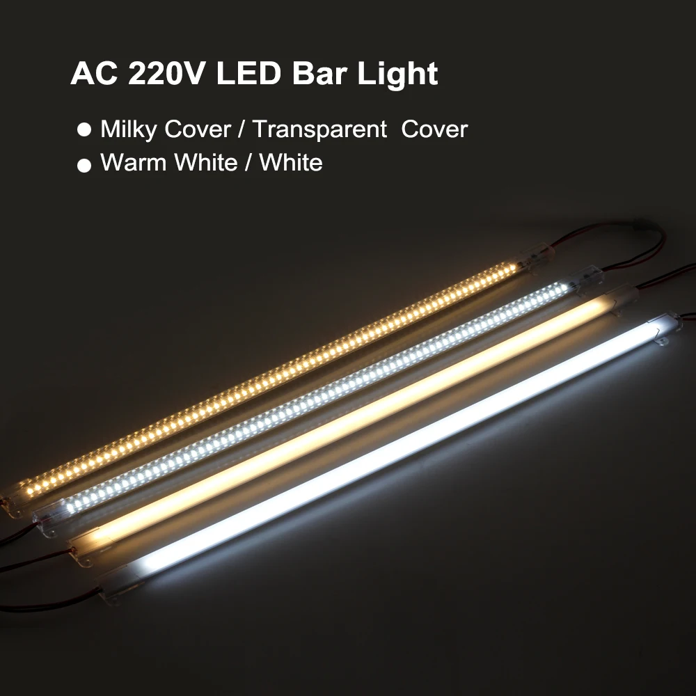 5 шт./лот светодиодный барный свет AC220V 2835 SMD светодиодный светильник 50 см 72 светодиодный s молочный/прозрачный чехол высокая яркость кухонная лампа для шкафа