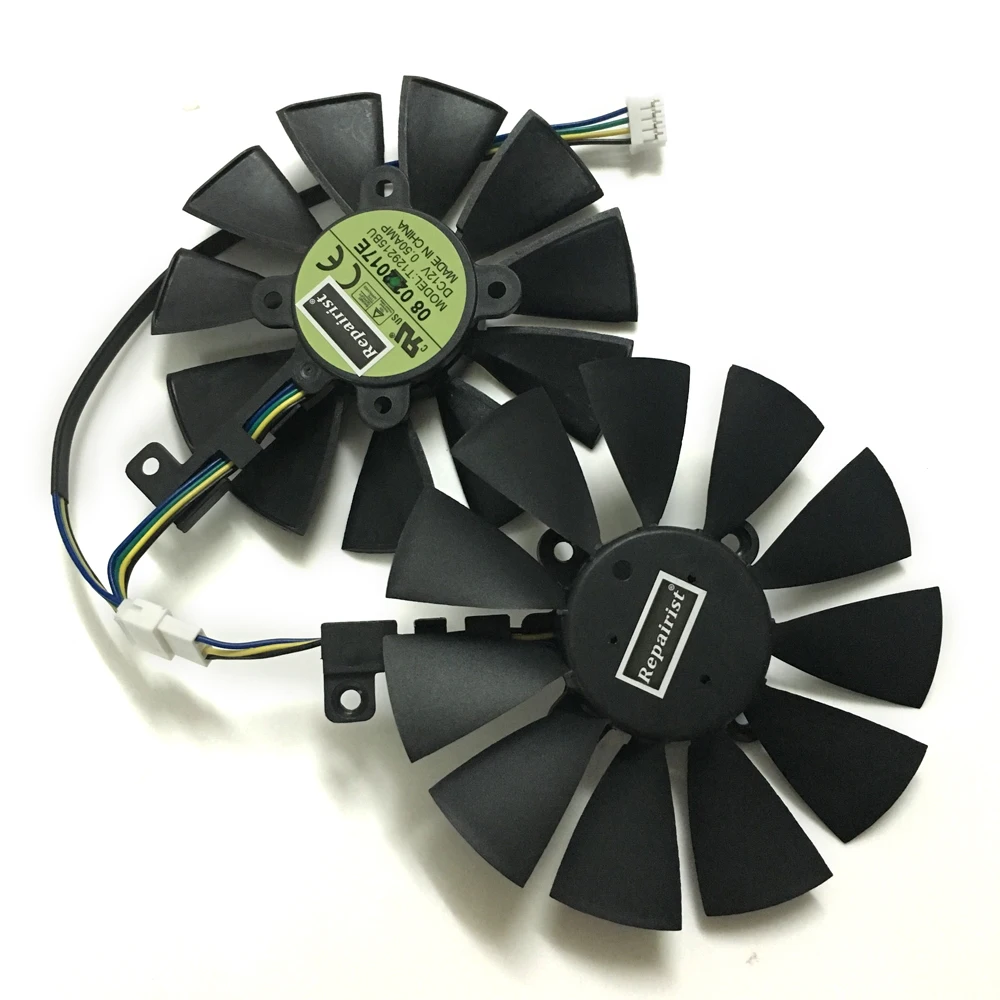 GTX1070 RX480 RX570 VGA охлаждающий вентилятор gpu T129215BU для ASUS EX O8G DUAL O4G видеокарта