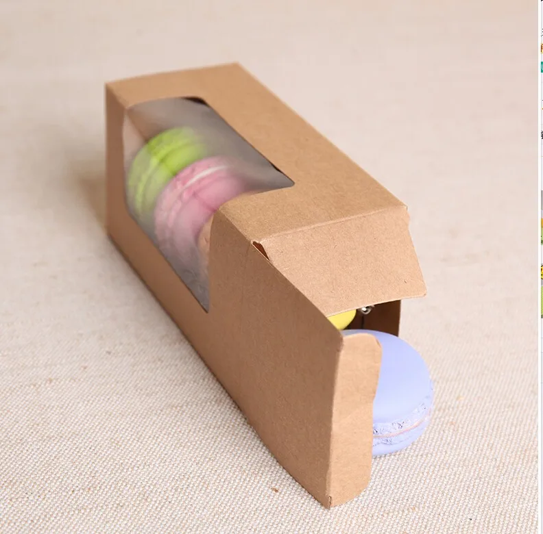 Крафт-бумага подарок коробка с окном кекс mooncake печенье DIY упаковка для десертов коробка для подарки