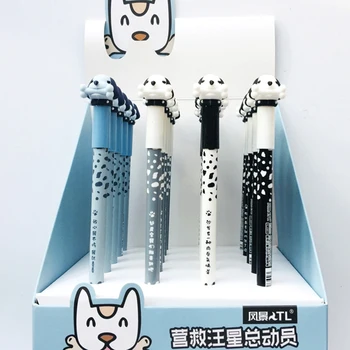 

36 pcs/lot Erasable Dog gel pen Cartoon 0.5 mm Blue ink Signature pens for writing Stationery gift School supplies