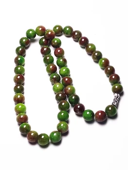 

Koraba Natural 10mm Red Green Beads Jade Gemstone Women Nekclace