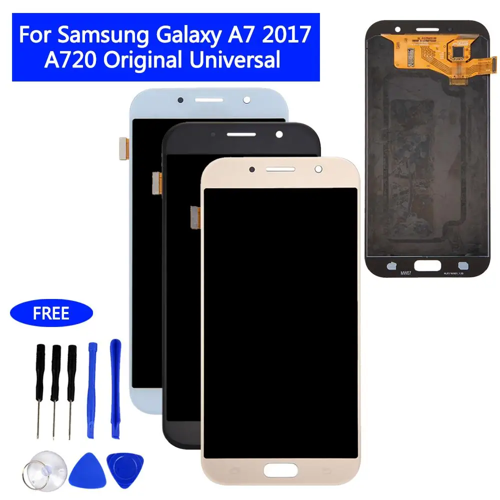 

LCD Display Touch Screen Digitizer for Samsung Galaxy A7 2017 A720 A720F A720M Super AMOLED universal Assembly Replacement