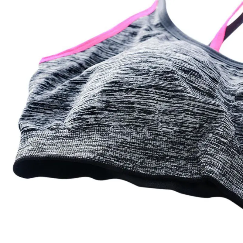 Wireless Contrast Blue White Strappy Back Sports bra For Small Chest Low Support Padded Yoga Bra Cute Crop Top