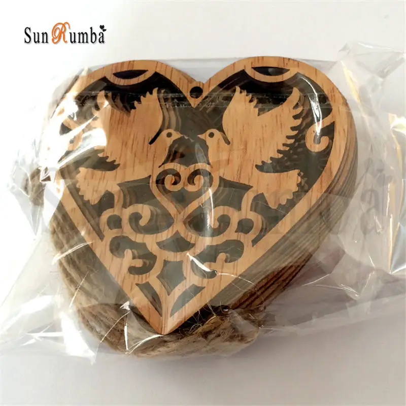 Rustic Wedding Decor Wooden Heart PUW-007-009-12