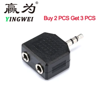 

Buy 2pcs Get 3pcs 3.5mm Audio Stereo Jack 1 Male to 2 Female Headphone Audio Splitter Adapter for MP3 Headset Car Phone Speaker