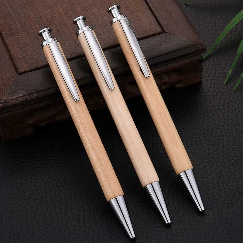 

Creative wood pen high quality business office press ballpoint pen meeting signature pen business school student wooden gift pen