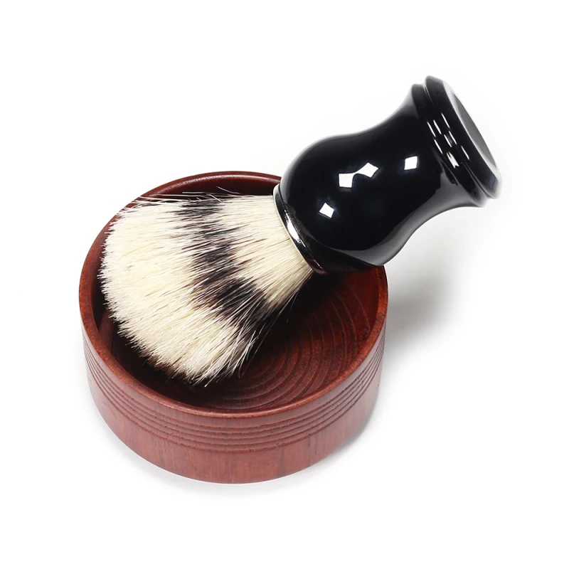 Wood Men's Brush Shaving Brush Shave Bowl Barber Beard Soap Cream Cup