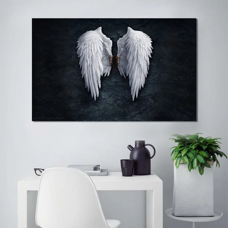 

Wih Cross-border Micro-jet Black Angel Wings Core Hotel Decorative Hanging Painting New Decorative Core for Foreign Trade