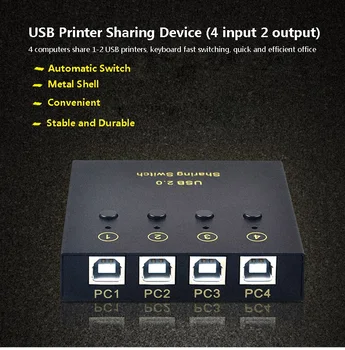 

2 port 4 Port USB 2.0 Hub Manual Sharing Switch 2 in 2 out Keyboard and mouse sharing switch Printer sharing for Compute