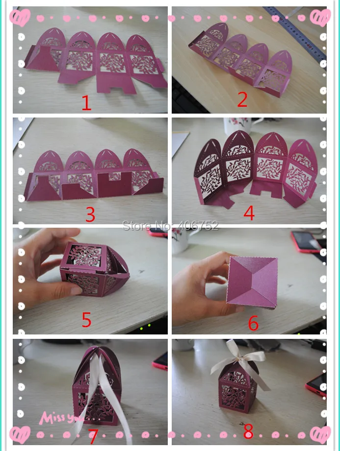 Сувениры из конфет, Крест Дизайн Розовый Свадебный Box